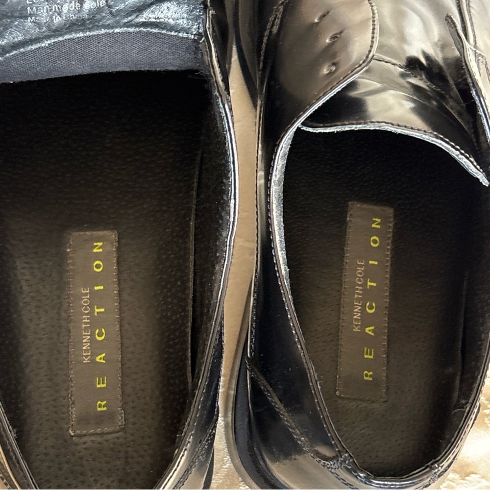 Kenneth Cole Reaction Mens Oxford Size 11.5 Wide, Black Leather Shoe excellent - Picture 13 of 14